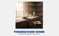 Cast Iron Sculpture Turntable, Manual Pottery Wheel, Brushed Metal, creative workspace, Cake Decorating Stand