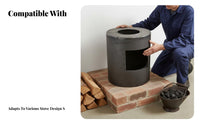 Gasification heater unit, Thickened Doublelevel Cast Iron Liner, Retrofit for Air circulate Stove, Wood and Compatible