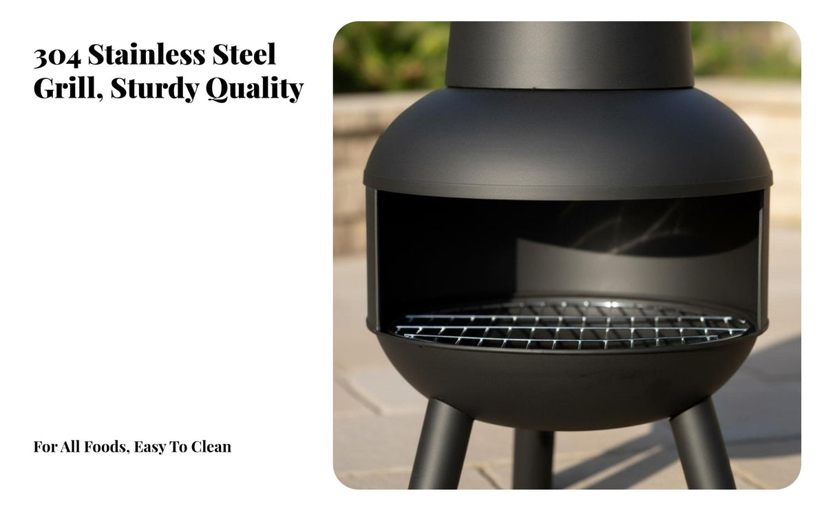 Outdoor Fire Pit Heater, Patio Wood Burning Stove, Charcoal BBQ Grill for Home, Villa, Lodge