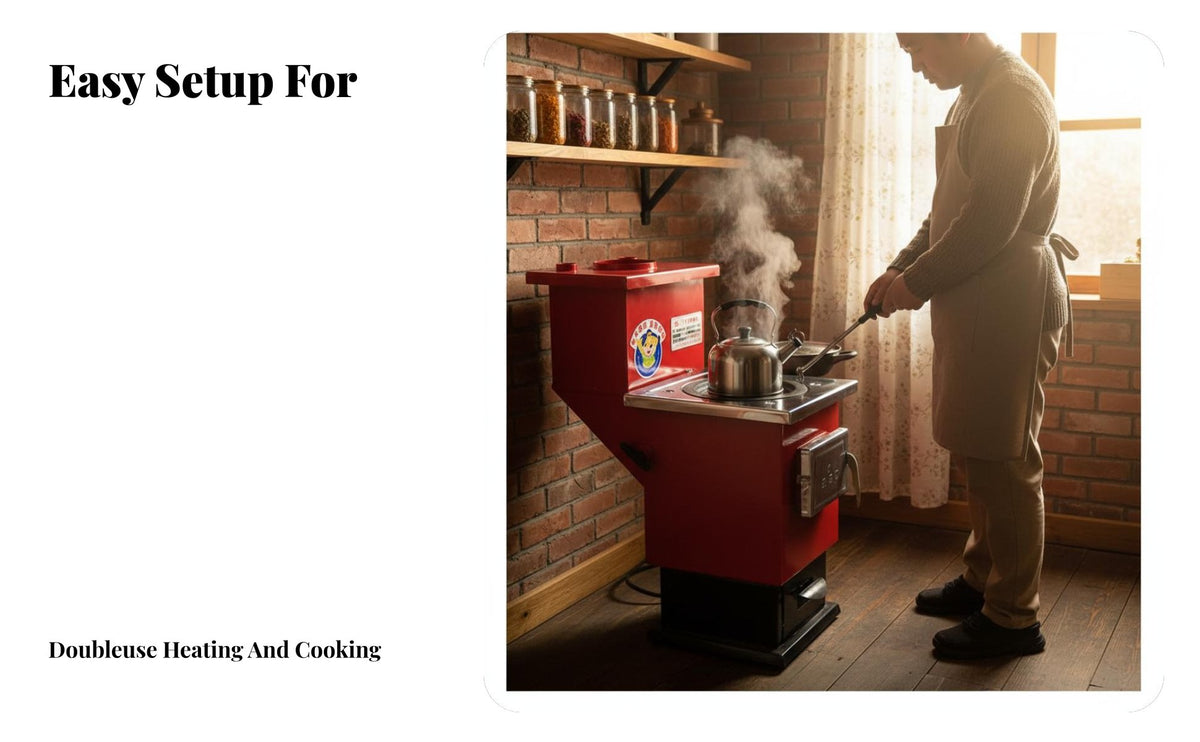 Water Heating Stove, Rural Home Circulation Heater, Multicombustible Coal Wood CharFast Heating, Radiator Compatible