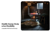 Wood Stove, Smokeless Gasification Heater, Thickened Stainless Steel, Indoor Winter Heating Table