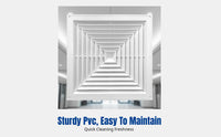 Square Air Outlet Diffuser, PVC Louver Vent, Ceiling Airflow Vent for Central Air Conditioning