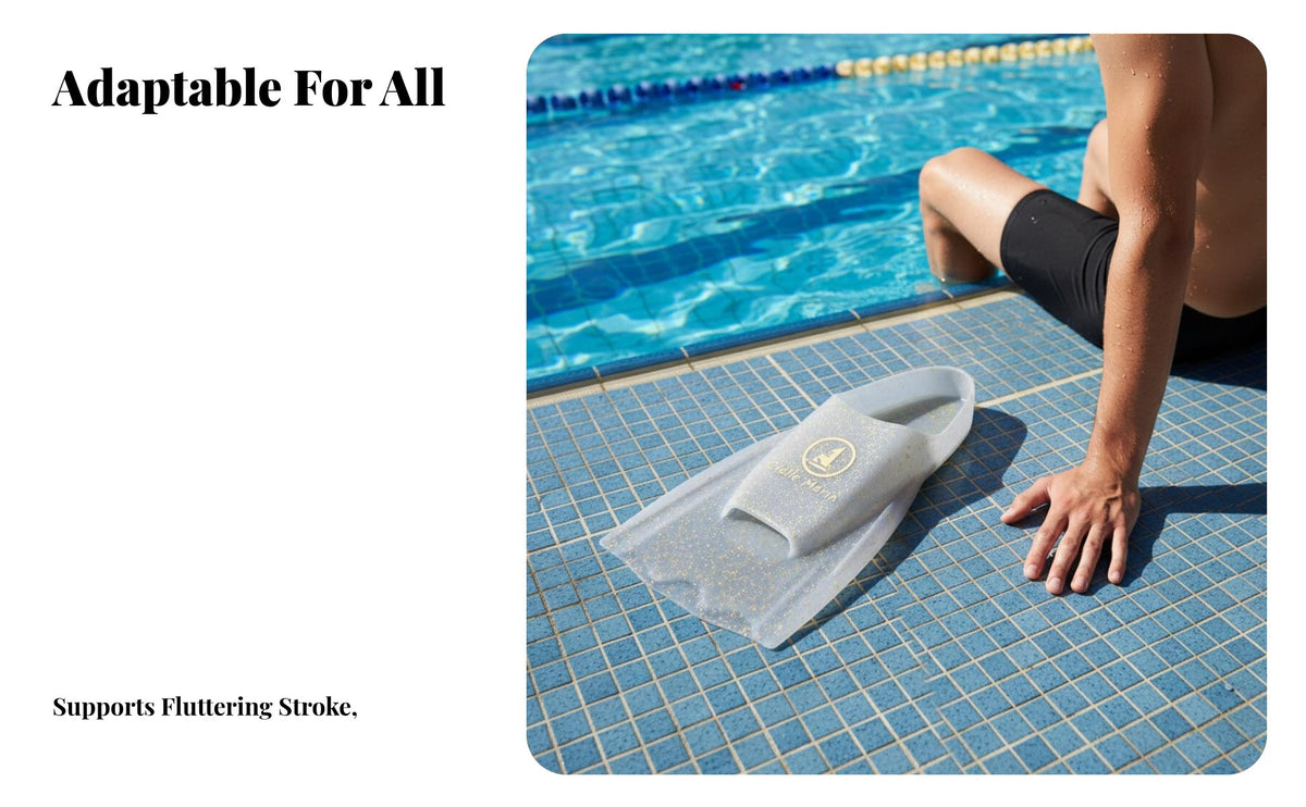 Transparent Silicone aquatic Fins, Soft Jelly-Like Material, Gold luster, Universal for dolphin Backstroke aquaticming stroke