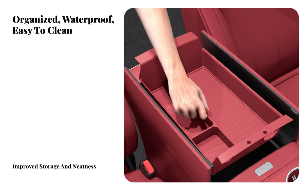 Armrest Storage Box for AITO Model 7 M-Series Model 9, Silicone Partition Organizer, Car Interior Accessory, Waterproof, Multiple Colors