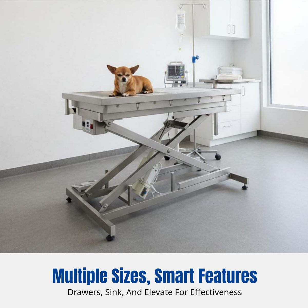 Pet Surgery Table, Stainless Steel Table, Multi-Functional Grooming Desk for Dogs and Cats