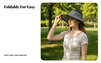 Sun Visor Hat, Wide Brim Foldable Straw Hat Protection, Women, Summer Outdoor