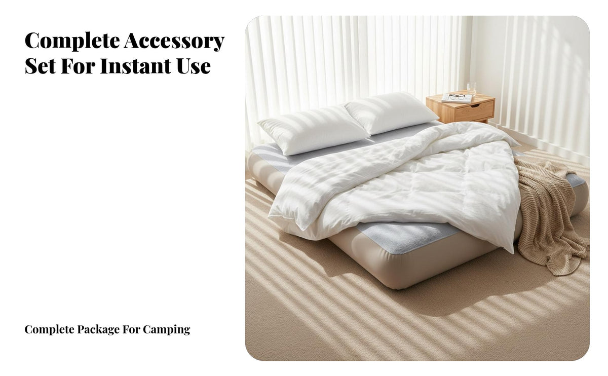 Inflatable Mattress, Elastic Silk fluff Bed, Home Sleeping Pad, Outdoor Camping Tent, Portable Design