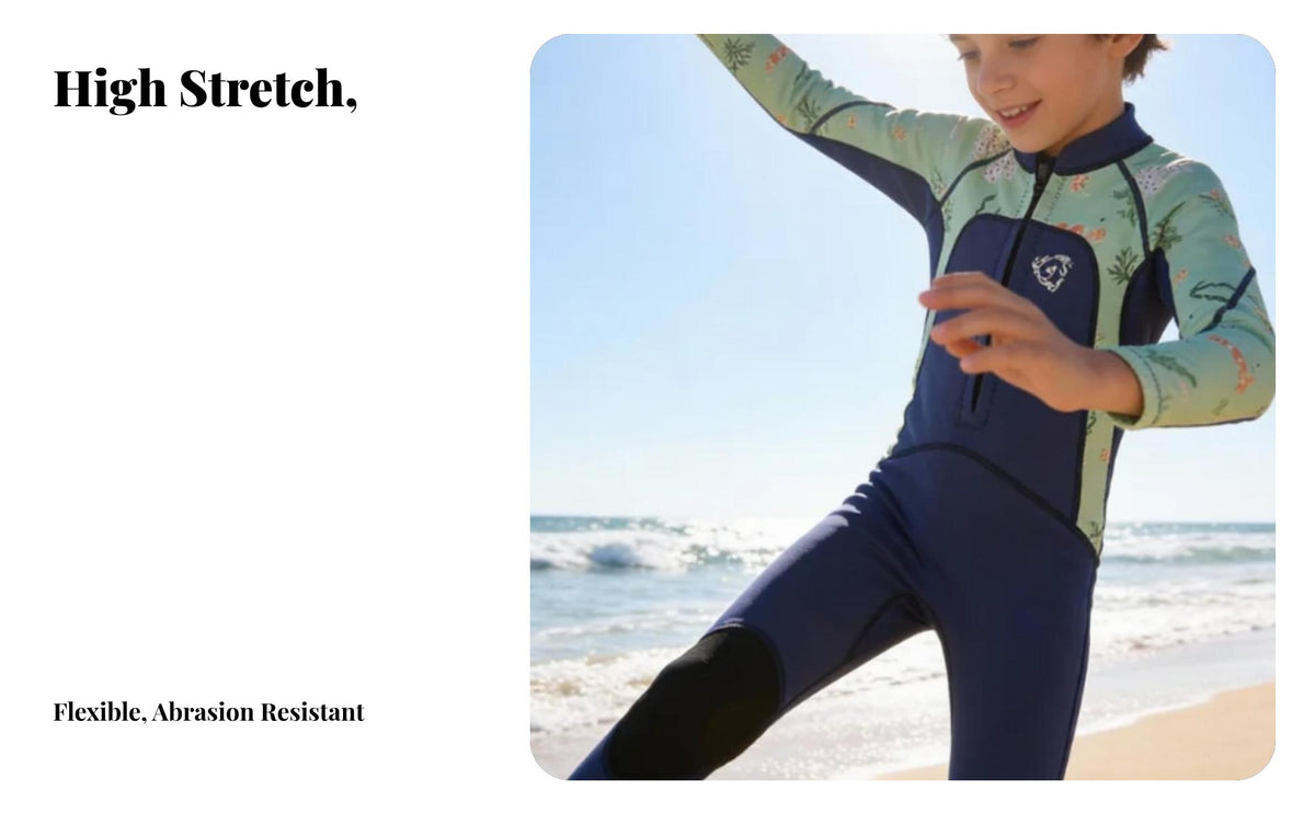 2.5mm Kids Full Wetsuit, Long Sleeve Thermal Sun Protection, Boys single-Piece Quick Dry Swimsuit