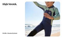 2.5mm Kids Full Wetsuit, Long Sleeve Thermal Sun Protection, Boys single-Piece Quick Dry Swimsuit
