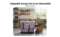 Heating Stove, Multienergy Boiler for Home, Wood Electric, Large Cooking heater, Floor Heating Compatible