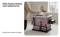 Heating Stove, Multienergy Boiler for Home, Wood Electric, Large Cooking heater, Floor Heating Compatible