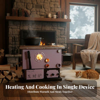 Heating Stove, Multienergy Boiler for Home, Wood Electric, Large Cooking heater, Floor Heating Compatible
