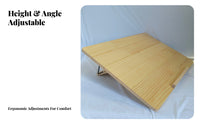 Hardwood Book Stand, Adjustable Reading Board, Neck Support, Multi-Functional Writing Desk for Study