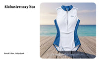 Women's One-Piece Wetsuit, alabaster navy, Slimming, Surfing, Stylish