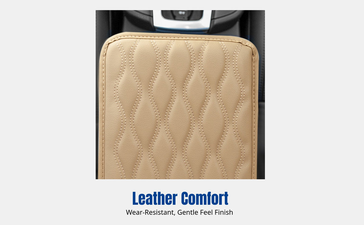 Leather Car Armrest Pad, Universal Center Console Pad, Anti-Slip, Easy Install