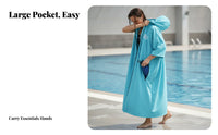 aquatic Training Quick Dry Absorbent Thickened Windproof Warm Diving Poncho, Unisex Hooded Towel Robe