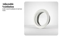 ABS Louver Vent Cover, Round Adjustable Air Outlet for Clean Air System and Central Air Conditioning Duct