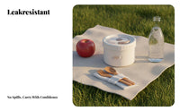 Stainless Steel Lunch Box, Double-Layer Bento, Leakproof, Round, for School, Office