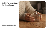 DIY Candle Glass Jar, Scented Candle Holder with Lid, Multi-Design Empty Container, Transparent Glass Jar
