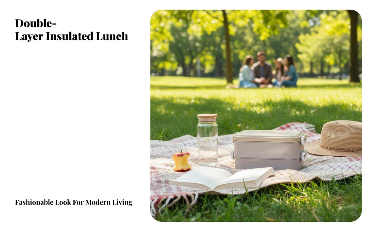 Ins Style Bento Box, 304 Stainless Steel, Double-Tier, Compartment, Thermal Lunch Box, For Students & Adults