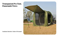Automatic Car Tail Tent, Quick Setup Transparent PVC Tailgate Tent, Outdoor Camping Shelter