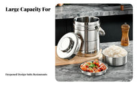 Thermal Lunch Container, Stainless Steel Wide Mouth Drum, Double Tier Insulated Food Jar, Large Capacity Portable Bento