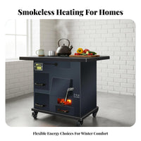 Smokeless Gasification Stove, Cast Iron, Wood Burner, Indoor Heating, Portable Rural Cooking Stove
