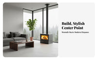 50 Wood Burning Fireplace, Indoor Heating Stove, Winter Home Heater for Rural Villa, Guesthouse, Commercial Use