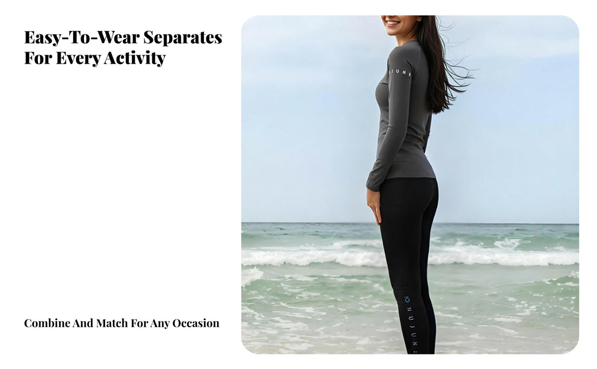 Wetsuit for Women, Two-Piece Long Sleeve Rash Guard, Sun Protection, Modest Surfing Suit, Quick Dry, Beach Snorkeling Swimwear