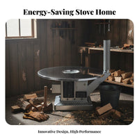 Smokeless Wood Gasification Stove, double energy Wood Heater, Indoor Home Heating, Upgraded Efficient Design