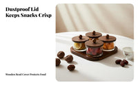 Compartment Snack Box, Glass Nut Tray, Retro Home Organizer, Dustproof Cover, Multiple Choices