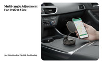 Car Phone Holder, Vacuum Suction Base, Dashboard Mount, 360° Adjustable, Streaming Navigation