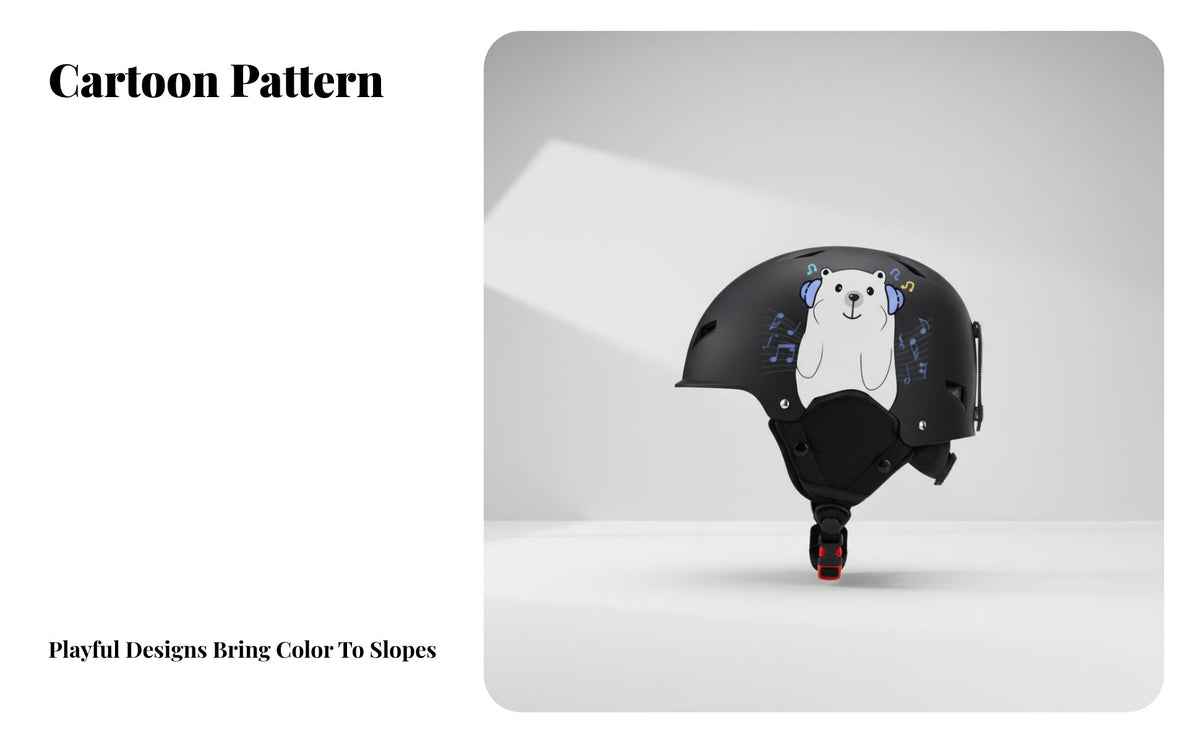 cold weather activities Ski Helmet, ABS protective padding Liner, Adjustable Fit, Kids & Adults, Cartoon Design