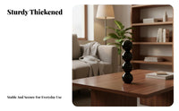 Nordic black glass candle holder for living rooms.
