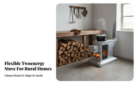 Indoor Wood Stove for Heating & Cooking, Durable Steel, Rural Home Use