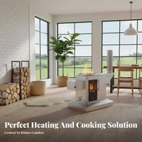 Indoor Wood Stove for Heating & Cooking, Durable Steel, Rural Home Use