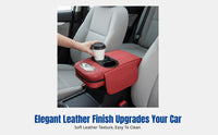 Multifunctional Car Armrest Pad, Leather Console Pad, Beverage Holder, Tissue Organizer, Universal