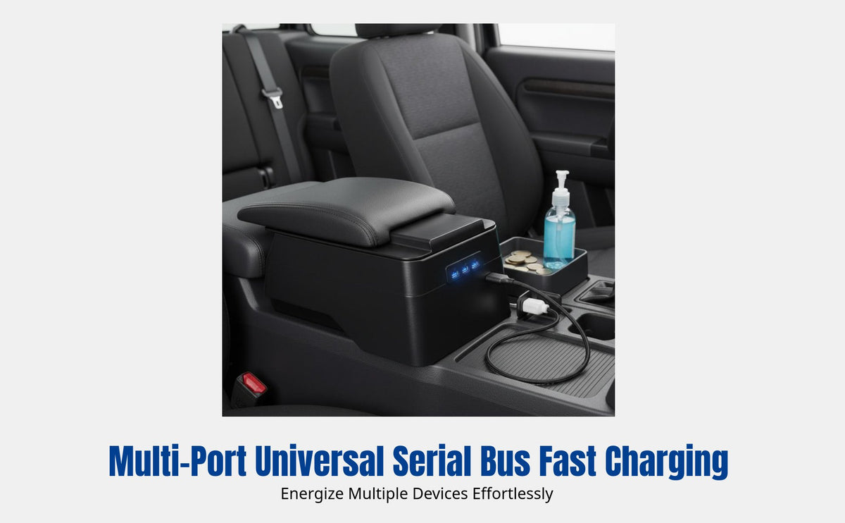 Car Armrest Box for XPANDER, Double-Layer Storage, Center Console, Quick Charging Port, Interior Organizer