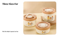 304 Stainless Steel Bento Box, Portable Round Lunch Container with Lid, Heatable, For Students & Office Use
