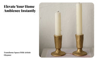 Gold Cast Iron Candle Stand, Retro Design, Table Centerpiece, Home Decor