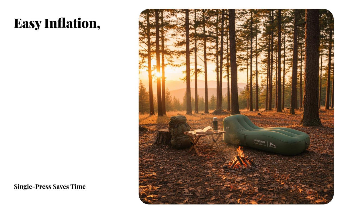 Automatic Inflatable Sofa, Portable Air Mattress, Outdoor Camping, Built-in Pump, Lightweight, Random Color