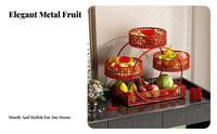 Wedding Fruit Tray, Red Heart Candy Plate, Iron Multitier Dish, Living Room Decor, Festive