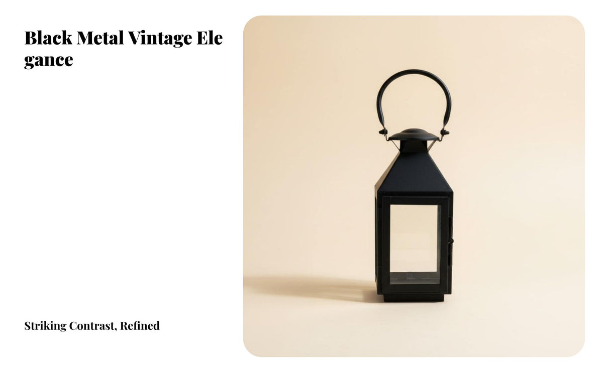Nordic Iron Candle Lantern, Glass Metal Holder, Vintage Romantic Decor