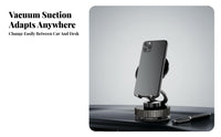 360° Rotating Phone Stand, Vacuum Suction, Magsafe Compatible, Universal Foldable Holder for Car and Desktop