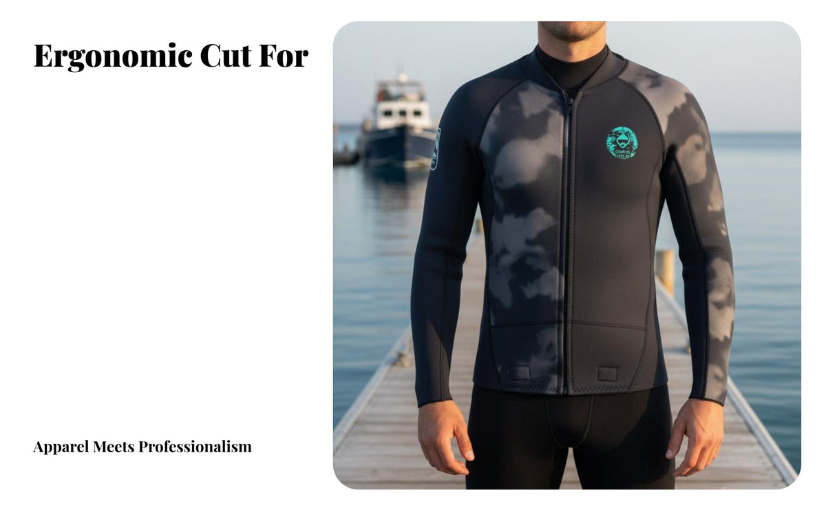 3mm Neoprene Two-Piece Wetsuit, Split Design, Thermal, Men's Diving Suit