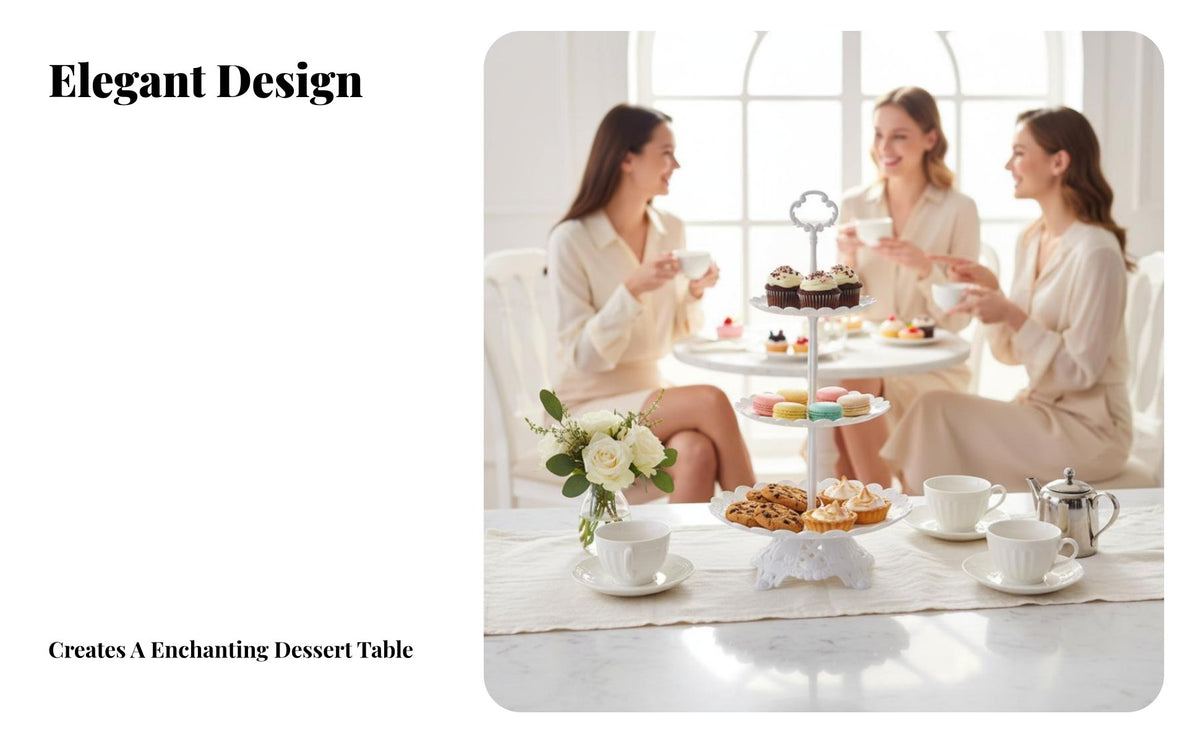 Disposable Dessert Stand, 3-Tier Cake Display Rack, Afternoon Tea Table Decor, Lightweight Serving Tray