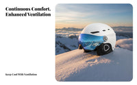 Ski Helmet, Integrated winter Helmet with Goggles, collision-resistant Resistant, Breathable, Unisex Adult