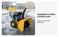 80cm small Walk-Behind winter Sweeper, Multi-Function winter Removal Machine, Gas-Powered, Home Property driveway Use