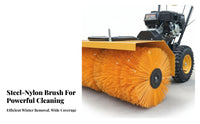 80cm small Walk-Behind winter Sweeper, Multi-Function winter Removal Machine, Gas-Powered, Home Property driveway Use