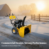 80cm small Walk-Behind winter Sweeper, Multi-Function winter Removal Machine, Gas-Powered, Home Property driveway Use